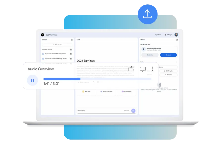 Interface do NotebookLM